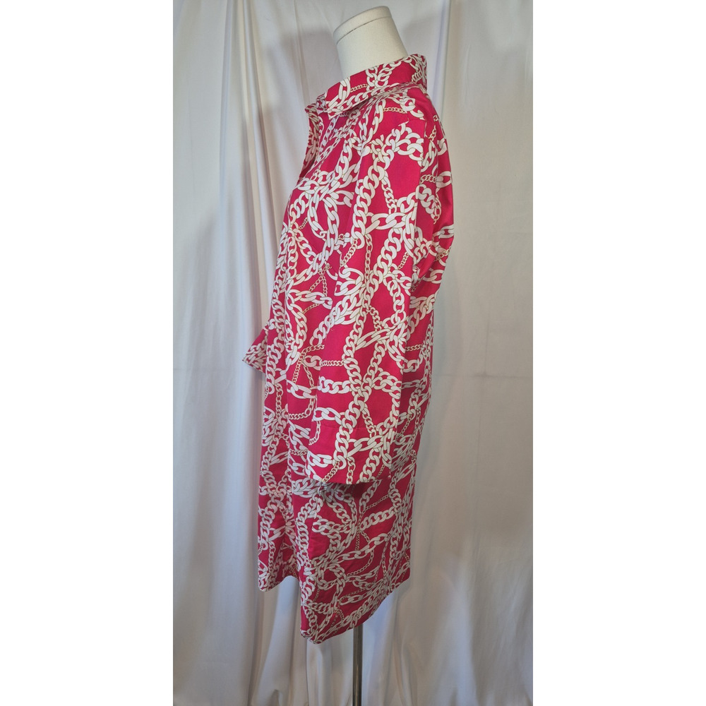 Hinson Wu Adeline Long Sleeve Chain Link Dress Pink White 1 US 0 XS - Picture 6 of 11